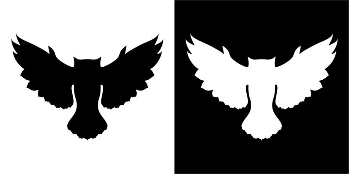 owl logo silhouettes vector 