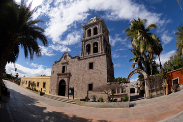 Loreto old mission on sunny day Baja California Sur Mexico