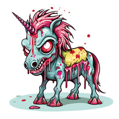 Zombie unicorn toy clipart 
