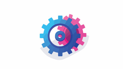 Gear settings setup icon flat vector isolated on whi