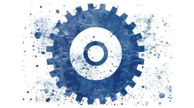 Gear grainy textured icon for overlay watermark stam
