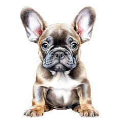 Fototapeta premium cute watercolor French Bulldog dog breed illustration