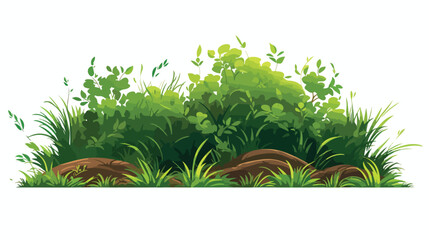 Obraz premium Grass shrubs. Image for landscape flat vector isolat