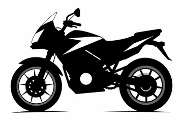 Obraz premium motor bike silhouette white background