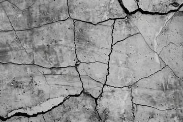 Obraz premium Grunge concrete cement wall with crack in industrial building, great for your design and texture background.