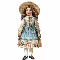 Victorian Vintage Little Girl Watercolor Clipart 