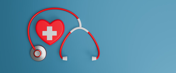 World Red Cross and Red Crescent day, May 8. Healthcare and medical concept. Healthcare, medicine and blood donation concept. Red cross as a symbol of medical health. Insurance. realistic 3d rendering © Nuchjaree