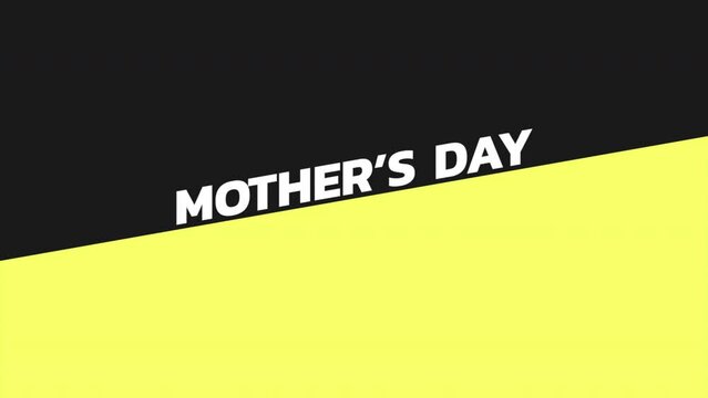 A simple and elegant Mothers Day card with a yellow and black design that features the phrase Mothers Day on the front, leaving room for a heartfelt message inside