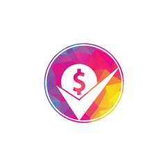 Money check logo design. Cash Icon symbol design. Good payment logo template.