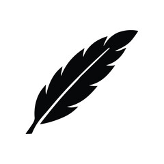 Bird, feather, wing icon. Black vector graphics.