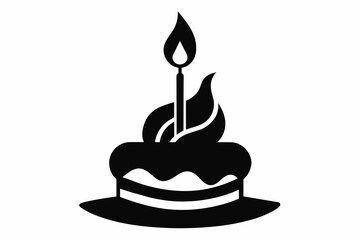 Birthday Candle black silhouette icon