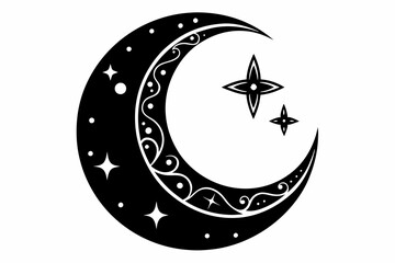 Boho Crescent Moons black silhouette icon
