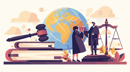 Justice and Law vector illustration in flat design