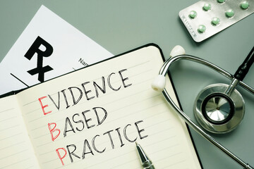 Evidence based practice EBP is shown using the text