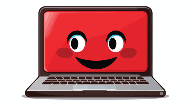 Laptop computer emoji icon image  flat vector isolat