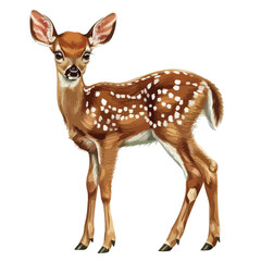 Winter Fawn Clipart isolated on white background