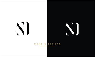 SD, DS, S,D Abstract Letters Logo Monogram