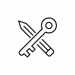 Key and Pencil Crossing Creativity icon