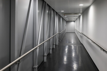 Corridor inside the telescopic gangway - obrazy, fototapety, plakaty