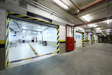 Car wash complex in underground parking