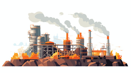 Mining Refinery Design Vector Illustration flat vector