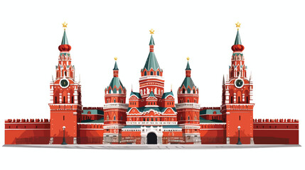 Moscows kremlin. Tourist attraction. Cartoon flat . - obrazy, fototapety, plakaty