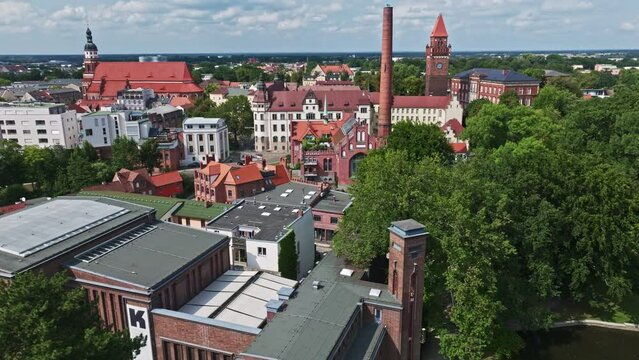 Aerial view of Old electricity plant Cottbus ( Altes Elektrizit&auml;tswerk Cottbus ) , Germany