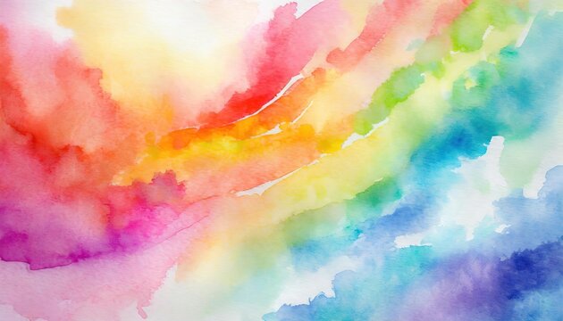 Vibrant Watercolor Rainbow Gradient Background