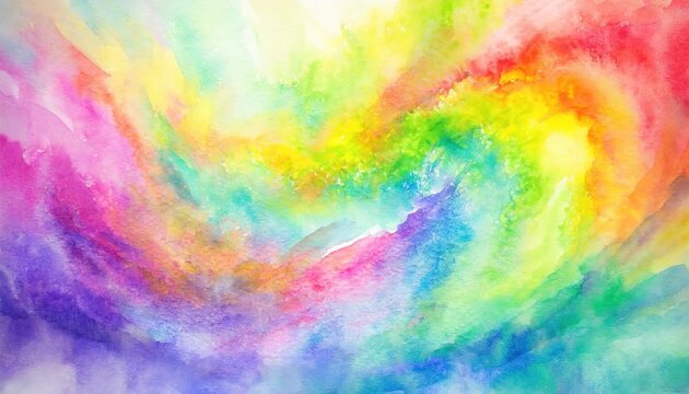 Vibrant Watercolor Rainbow Swirl Background