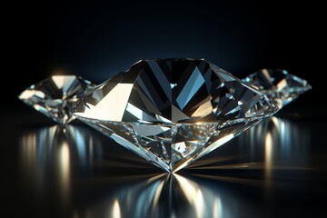 Luxurious diamond stones on elegant backdrop, symbolizing opulence and fine jewelry