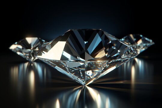 Luxurious diamond stones on elegant backdrop, symbolizing opulence and fine jewelry