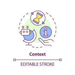Context multi color concept icon. Key element of prompt. Background and specific information. Asking chatbot. Round shape line illustration. Abstract idea. Graphic design. Easy to use in article