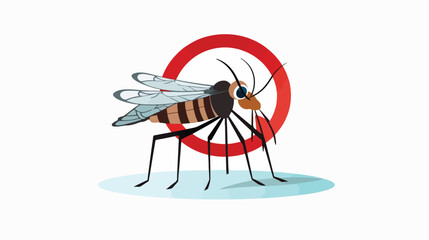 No Mosquito Sign. Free Malaria. Sanitized Area vector