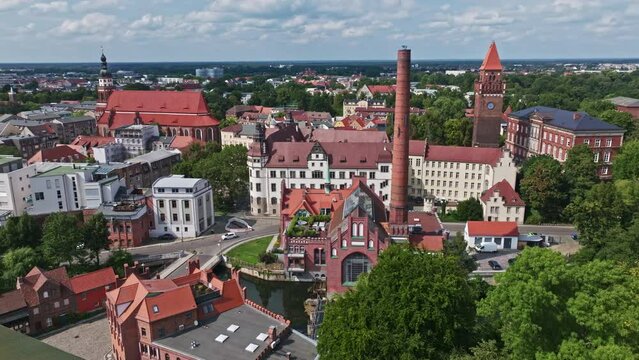 Aerial view of Old electricity plant Cottbus ( Altes Elektrizit&auml;tswerk Cottbus ) , Germany