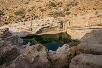 Water pools in the canyon, Wadi Bani Khalid, Oman