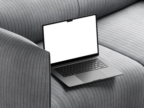 Device Screen mockup. Laptop pro with blank screens for your design. Realistic 3D illustration