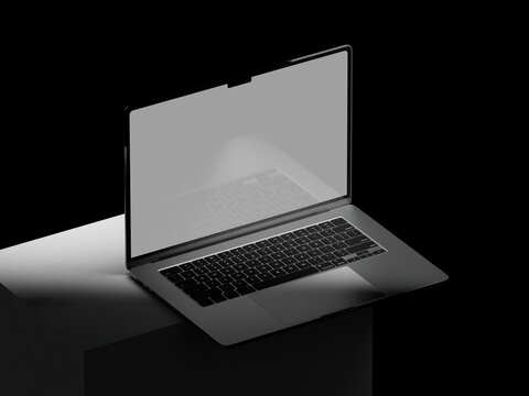 Device Screen mockup. Laptop pro with blank screens for your design. Realistic 3D illustration