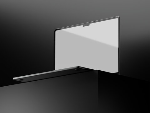 Device Screen mockup. Laptop pro with blank screens for your design. Realistic 3D illustration