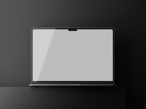 Device Screen mockup. Laptop pro with blank screens for your design. Realistic 3D illustration