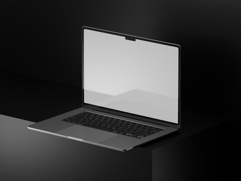 Device Screen mockup. Laptop pro with blank screens for your design. Realistic 3D illustration