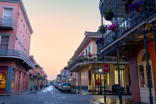 New Orleans French Quarter street at dusk