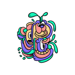 Abstract Character Doodle Sticker Fun and Playful Decals for Laptops and Journals