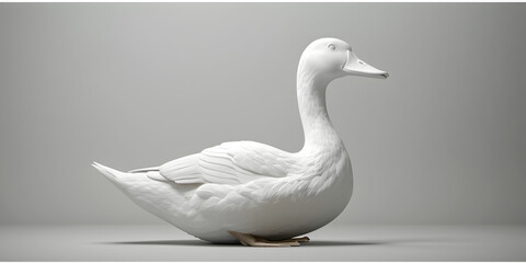 Clean Duck Portrait on White Background"