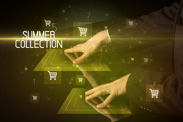 Online shopping concept with shopping cart icons concept