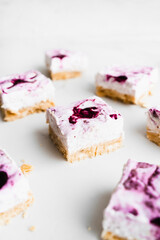 Cheesecake bars with blueberry