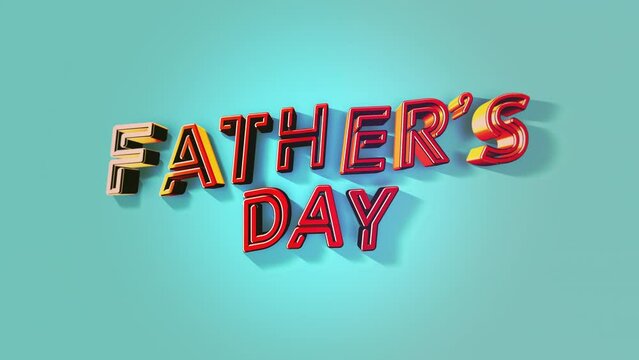 Colorful and dynamic, this Fathers Day image showcases words Fathers Day in bold red and blue letters on a vibrant green backdrop. The 3D effect and visually striking font make for a modern design