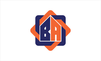 BA real estate logo design vector template.