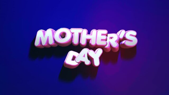 A vibrant and eye-catching image celebrates Mothers Day with a 3D-style design. The words Mothers Day in pink and purple create an enchanting and floating effect against a blue backdrop