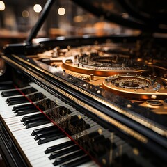Close Up of Piano Keyboard With Many Keys