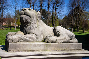 Fototapeta na wymiar Statue of a Lion at Ahrensburg